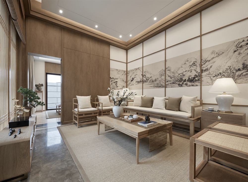 大理室内装修洱海庄园190平方米-日式简约风格室内设计家装案例