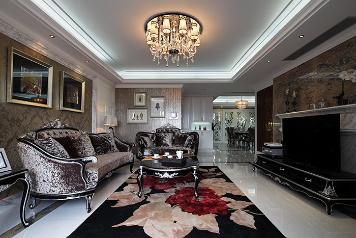 新古典风格家装设计室内装修效果图-客厅沙发