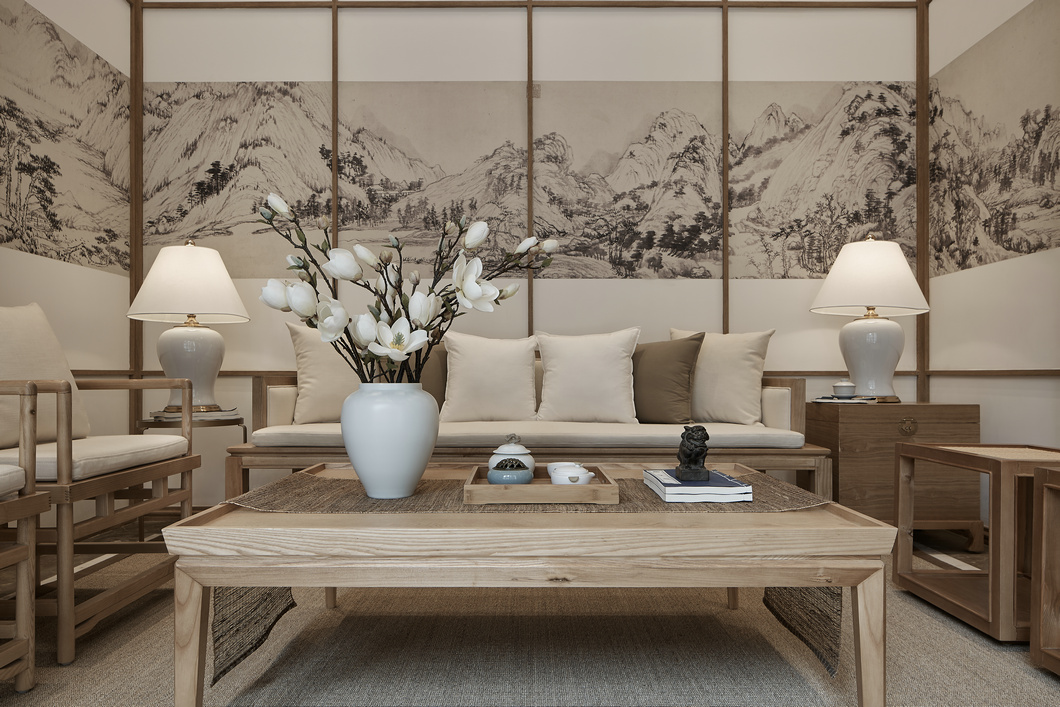 日式简约风格室内设计家装案例-茶几沙发